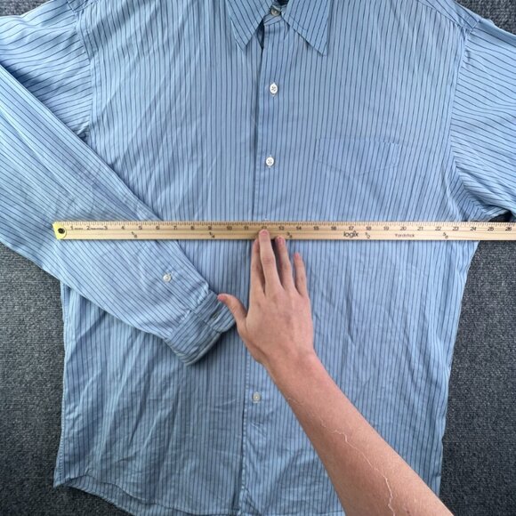 Polo Ralph Lauren MERRIN Men’s Long Sleeve Button Up Shirt Striped Blue Large - Picture 5 of 13